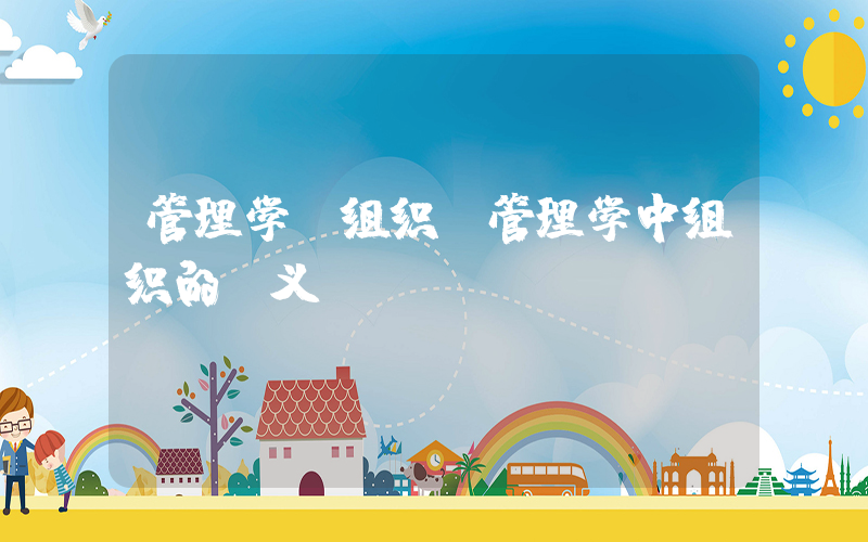 管理学 组织(管理学中组织的含义)